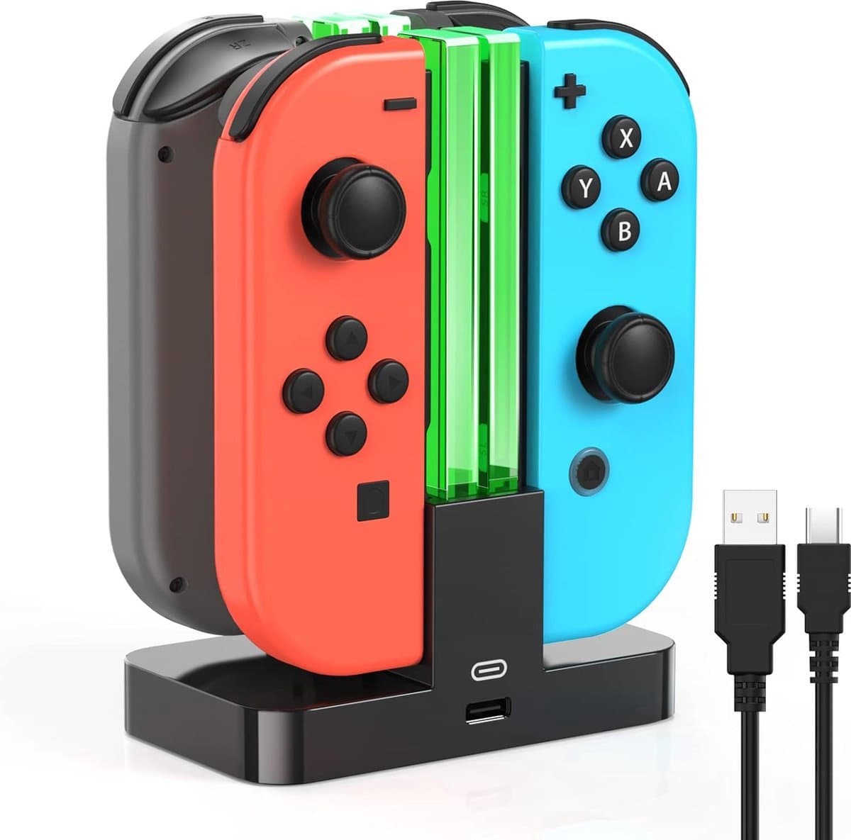 OneGamer® - Oplader voor Nintendo Switch Joy-Con - Oplaadstation - OLED Model Verenigbaar - LED Indicatie - Draagbaar — afbeelding 1