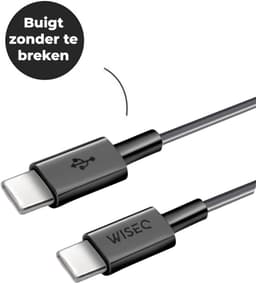45W snellader GaN technologie - adapter USB A en USB C poorten - inclusief USB C naar USB C kabel 2 meter - geschikt voor Samsung Galaxy en iPhone 17 / 16 / 15 - zwart - WiseQ — thumbnail 4
