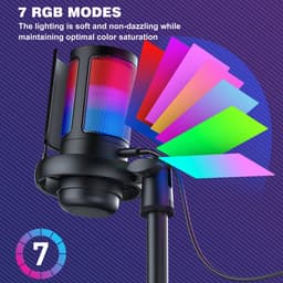 YONO Professionele Microfoon Staand - Gaming Microfoon met USB - RGB - Geschikt voor PC, Streaming, Console - Zwart — thumbnail 2