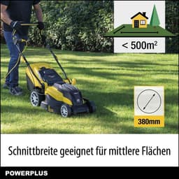 Elektrische Grasmaaier 1600 W met 380 mm Ø - Grasmachine met Grasopvangsysteem, Mulchen en Achteruitworp — thumbnail 2
