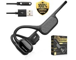 LUXIER Bone Conduction Headphone – IP68 Waterdicht – 32GB Geheugen – Open-Ear - Sport Headset – Draadloze Oortjes – Bluetooth 5.3 – Geschikt voor elk Apparaat – Black Friday Deal