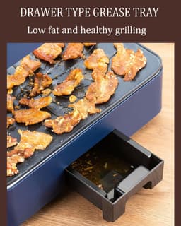 Namajunas - Elektrische Barbecue - Grillplaat - electrische bbq - Tafel Grill - Grill apparaat - Tepanyaki bakplaat - Afwasmachinebestendig - Uitscheidbaar anti-aanbak BBQ-plate - voor tuin kamperen koken binnen buiten - Intelligente aanraakschermmod — thumbnail 3