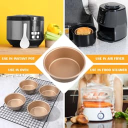 6-delige mini-cakevorm voor de airfryer, reuzenmuffin-cupcakevorm, 10 cm grote hamburgervorm voor de airfryer, antiaanbakvorm voor de airfryer, individuele mini-cakevormen (om te bakken) — thumbnail 3