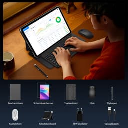 VekfulPC T60 Pro Tablet - 24GB RAM - 256GB ROM - 10000 mAh - 13.4 Inch FHD Tablet - Android 15 - SD 2TB - 5G WIFI - Grijs — thumbnail 5