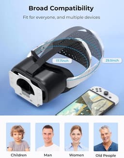 VR-bril geschikt voor Nintendo Switch/Switch OLED - met verstelbare HD-lenzen - 3D VR (Virtuele Realiteit) - Headset Games Accessoire Set - Switch VR Labo-bril Bril — thumbnail 5