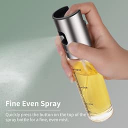 PromoHome Olie Spray Fles 2-Pack, 100ml Olijfolie Sprayer Oliesproeier, Olieverstuivers voor Koken Air Fryer Keuken, Glazen Olieverdeler Lekvrij met Grote Trechter en Reinigingsborstel — thumbnail 2