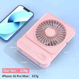 Draagbare Mini Ventilator met Stille Motor, 3 Snelheden en Verstelbare Hoek voor Kantoor en Thuis — thumbnail 3