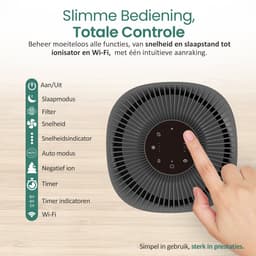 Emerio Luchtreiniger - 45 m² - 50dB - HEPA 13 + Koolstof Filter - met App - Nachtmodus - Ionisatie Functie - Luchtkwalititeitsindicator - Helpt Tegen Allergie & Hooikoorts - Timer Functie - AP-132325 Wit — thumbnail 4