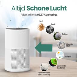 Emerio Luchtreiniger - 45 m² - 50dB - HEPA 13 + Koolstof Filter - met App - Nachtmodus - Ionisatie Functie - Luchtkwalititeitsindicator - Helpt Tegen Allergie & Hooikoorts - Timer Functie - AP-132325 Wit — thumbnail 5