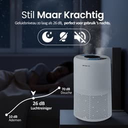 Emerio Luchtreiniger - 25m² - 52dB - HEPA 13 + Koolstof Filter - Ionisatie Functie - Luchtkwalititeitsindicator - met App - Timer Functie - Helpt tegen allergie & hooikoorts - AP-132324 Wit — thumbnail 4