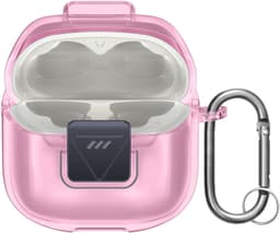 kwmobile Earphones Case for JBL Tune Flex 2 Case - Clear TPU Silicone Earbuds Cover - Pink / Transparent — thumbnail 1