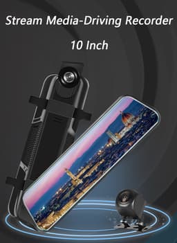 10" Dual Lens Auto DVR Dash Cam Voor- en Achteruitkijkspiegel Camera Videorecorder 1080P（Geen geheugenkaart meegeleverd） — thumbnail 2