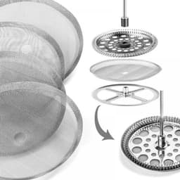 Vervangingsfilters French Press - Herbruikbaar Roestvrijstaal Zeef - Geschikt Voor 1000 Ml Apparaten - 6 Stuks - Koffie- En Theeliefhebbers Zilver — thumbnail 5