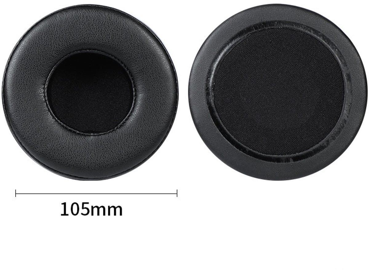 Universele ronde stereokoptelefoonhoes, schuimhoes, oorkappen, vervangingsaccessoires voor hoofdtelefoons-zwart 105mm — afbeelding 1