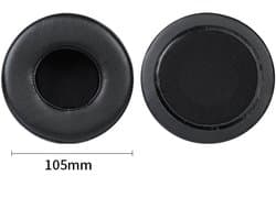 Universele ronde stereokoptelefoonhoes, schuimhoes, oorkappen, vervangingsaccessoires voor hoofdtelefoons-zwart 105mm