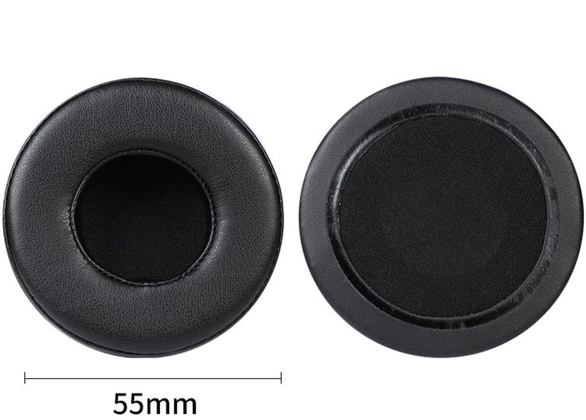 Universele ronde stereokoptelefoonhoes, schuimhoes, oorkappen, vervangingsaccessoires voor hoofdtelefoons-zwart 55mm — afbeelding 1