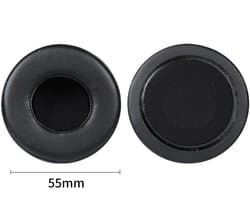 Universele ronde stereokoptelefoonhoes, schuimhoes, oorkappen, vervangingsaccessoires voor hoofdtelefoons-zwart 55mm