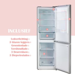 PRIMO PR183CIN Koelvriescombinatie - No Frost - 338L - Vrijstaande Koelkast - C - 35dB Stil - Inox — thumbnail 15
