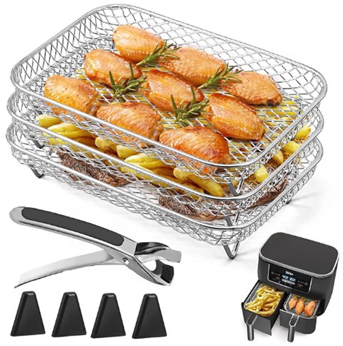 EXCITAT Airfryer standaard - Airfryer accessoire - Stapelbaar - Geschikt voor Ninja Dual Airfryer — afbeelding 1