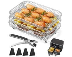 EXCITAT Airfryer standaard - Airfryer accessoire - Stapelbaar - Geschikt voor Ninja Dual Airfryer