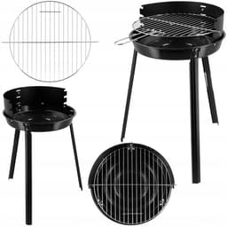 Klassieke ronde houtskoolgrill 36 cm - draagbaar en verstelbaar — thumbnail 1