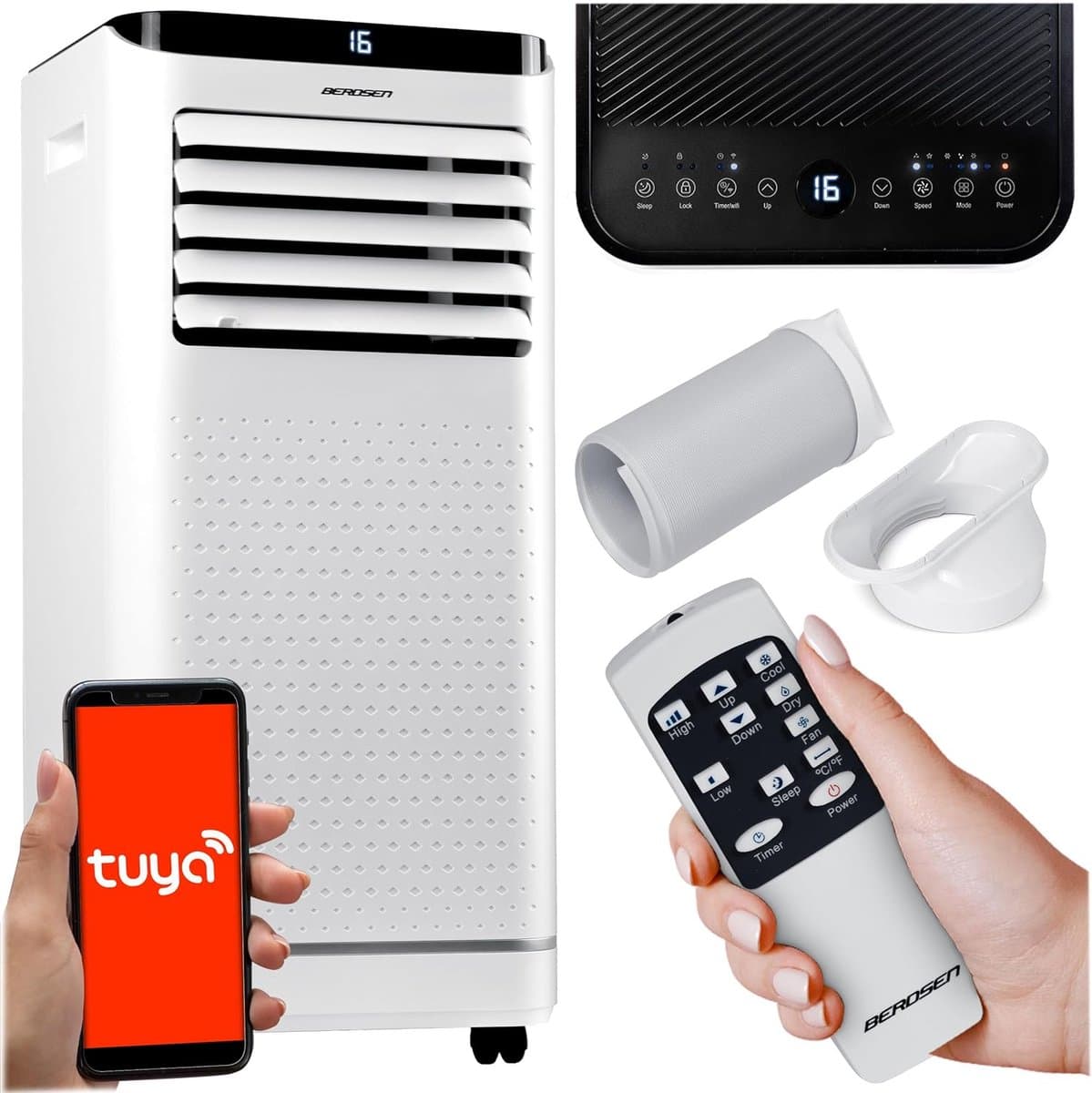 Mobiele airco 9000 BTU 4-in-1 met ventilator en ontvochtiger - Energiezuinig en slim — afbeelding 1