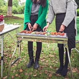 XXL Roestvrijstalen Houtskool BBQ Grill Grote Opvouwbare Barbecue voor Tuin en Camping — thumbnail 4