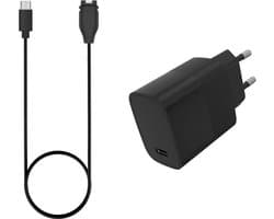 Bandz USB-C Oplader + 20W Adapter (Zwart) – duurzaam & veilig opladen – geschikt voor Garmin Vivoactive 3/4/5, Venu SQ/2/2s/2 Plus/3/3s, Fenix 5/6/7/8, Forerunner 55/165/245/255/265 & Instinct