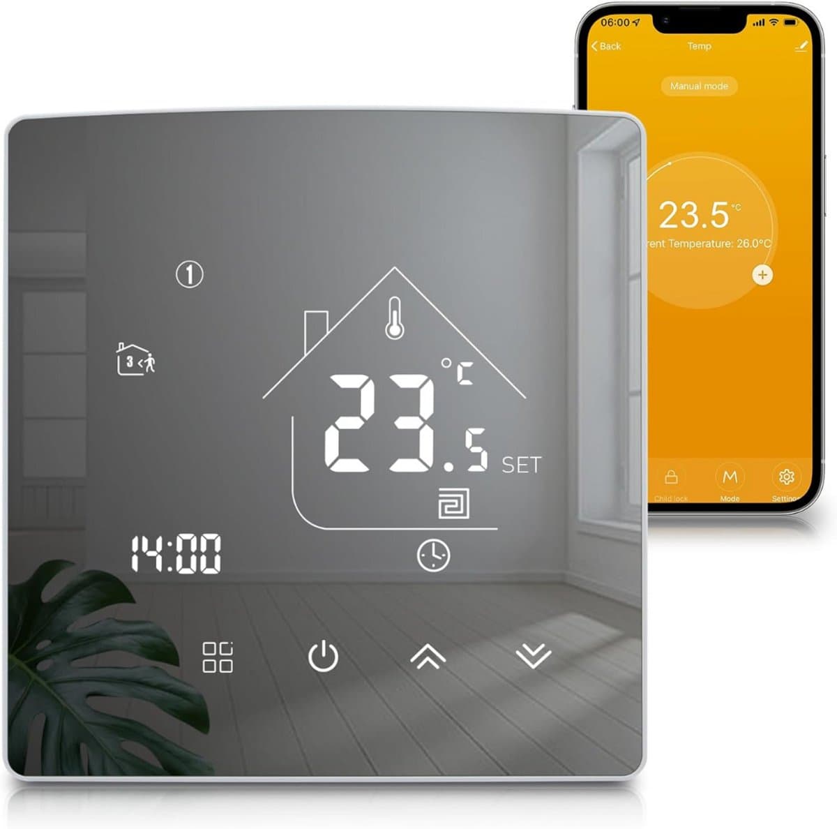 MKSS® Thermostaat voor cv - Draadloos met Wifi - Met App - Zilver — afbeelding 1