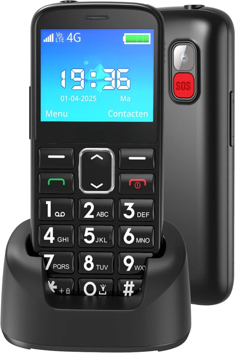 Senzo Senioren Telefoon - 4G - SOS-knop - GSM - Senioren Mobiele Telefoon - Simlockvrij - Incl. Simkaart - Nederlandstalig — afbeelding 1