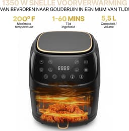 AG5100 Airfryer XXL Premium Zwart – 5,5L Hete Luchtfriteuse – Digitaal Display – 8 Programma’s – Anti-aanbak – Vaatwasserbestendig – Extreem Stil – Gezond Koken Zonder Olie – Inclusief Receptenboek — thumbnail 15