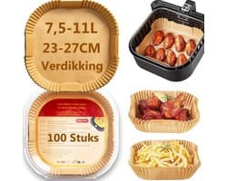 DailySupplies® Airfryer Accessoires - Siliconen Bakje - Bakpapier - Bruin