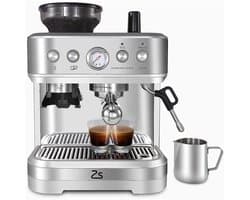 Deniva - Koffiemachine met Bonen - Espressomachine - Koffiemolen - 15 Bar - Melkopschuimer - Halfautomatisch - Alles in één