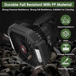 Oplaadbare USB Campingventilator met 10400 mAh - Stille Tafelventilator met 4 Snelheden en Verstelbaar LED Licht — thumbnail 4