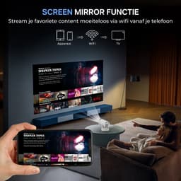 Nexino® Smart Mini Beamer PRO HiFi - Projector - 4K Support - Android 14.0 - Home Cinema - Wifi & Bluetooth - Geschikt voor IOS en Android - Incl. Opbergtas — thumbnail 4