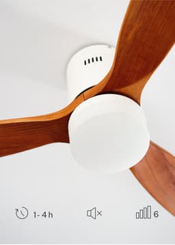 CREATE - Plafondventilator 40W silent (Ø132cm) 100% hout - Met licht LED - Met WiFi + afstandsbediening - WIND CALM NATURAL WOOD — thumbnail 3