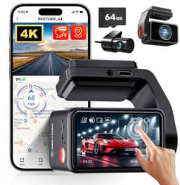 Redtiger A4 4K Touch Wifi Gps 2CH 64gb dashcam - Auto camera voor en achter - Wifi en Gps - Parkeermodus - 2,2 inch touch screen Lcd - 4K resolutie - 64gb Micro SD kaart - dashcam voor auto — thumbnail 1