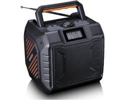 Lenco ODR-160GY - Krachtige draagbare outdoor DAB+/FM Radio met Bluetooth - Bouwradio IPX5 waterbestendig - Grijs