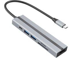 Nuvance Usb C Hub 3.0 – 6 Poorten - Usb Splitter - Usb C naar HDMI - Usb Hub 3.0 - Docking Station Laptop - Sd Card Reader - 4K