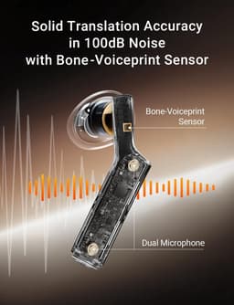 Timekettle W4 - AI Vertaal Oortjes met Auto-Correctie & Bone Voiceprint Sensor voor optimale spraakherkenning - Handsfree Translator Earbuds — thumbnail 3