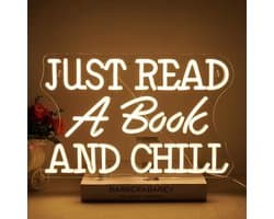 Neon Leestekens voor Bibliotheek en Studiekamer - Warm Witte Wanddecoratie