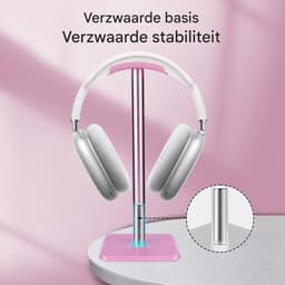 longziming -Koptelefoonstandaard met gewogen voet – Verhoogde hoogte voor alle gaming- en desktopkoptelefoons – Universale headsethouder in zwart, stevige en stabiele ophangoplossing voor uw koptelefoon — thumbnail 2