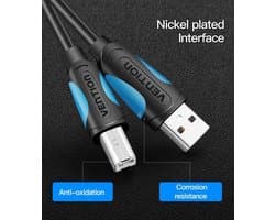 Vention Usb Naar Usb B Kabel Voor Printer Scanner Laptop 1 Meter Zwart