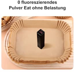 Papier voor heteluchtfriteuse - 100 vellen, geschikt voor 5-8 liter airfryers — thumbnail 2