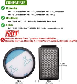 4 filters geschikt voor aspiranten Rowenta ZR005901 Moulinex Tefal Compact Power Cyclonic — thumbnail 2
