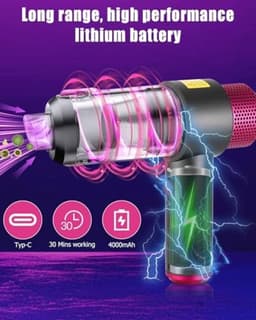 10-delige set oplaadbare handstofzuiger, krachtige draagbare mini stofzuiger 4-in-1 functie, lichtgewicht auto stofzuiger met meerdere accessoires voor huis, kantoor en auto — thumbnail 4
