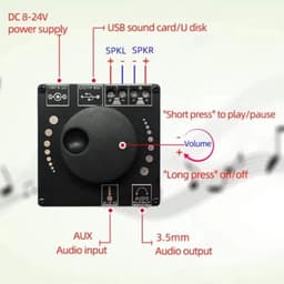 Bluetooth 5.0 20W Stereo Eindversterker - Mobiele Controle via APP, 12V/24V Digitale Versterker Module — thumbnail 4