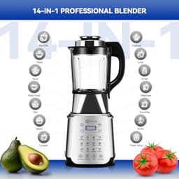 Professionele glazen keukenblender 1200W met 14 functies en verwarmingsfunctie — thumbnail 5
