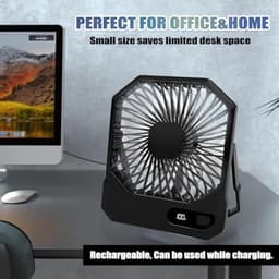 Oplaadbare USB Bureauventilator met Sterke Luchtstroom en Stil Design voor Thuis en Kantoor — thumbnail 2