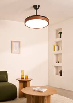 CREATE - Plafondventilator 40W stil (Ø108cm) met intrekbare bladen met licht LED - Met WiFi + afstandsbediening - WIND CLEAR STUDIO — thumbnail 4